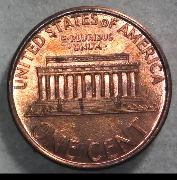1999-P-Lincoln-Memorial-Cent-With-Nice-Obverse-Die-Clash-Found-CRH!